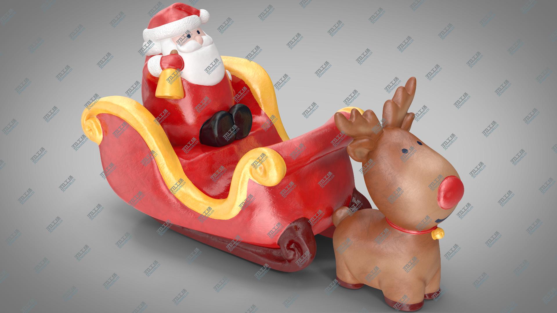 images/goods_img/202105071/3D Santa Claus with Sleigh Decorative Figurine model/1.jpg
